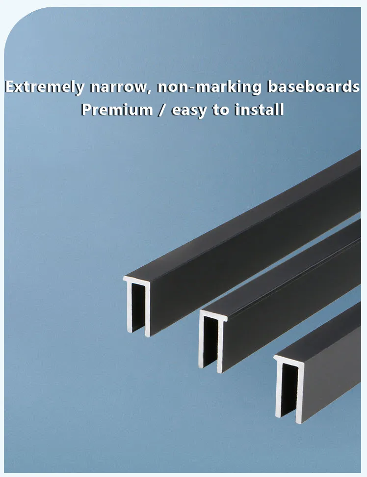Extremely narrow non-marking baseboards Extremely narrow non-marking baseboards